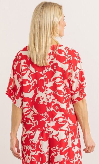 Tie Front Printed Top