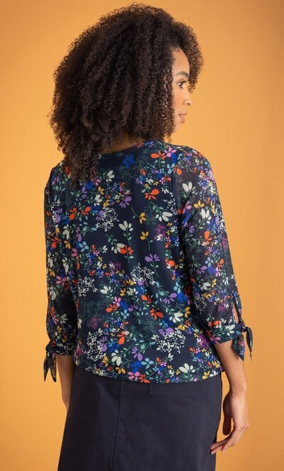 Garden Print Mesh Top