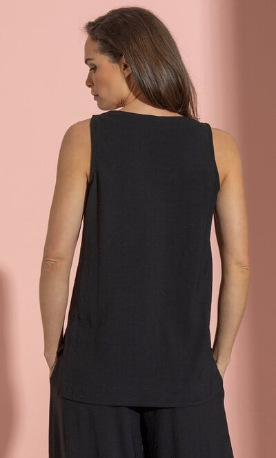 V Neck Sleeveless Crinkle Top