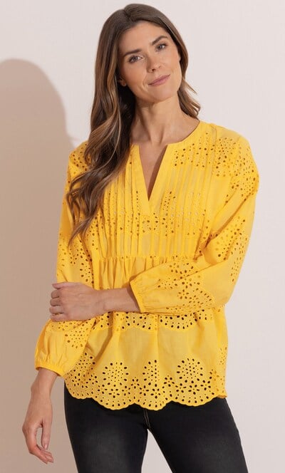 Embroidered Eyelet Cotton Top