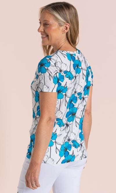Anna Rose Floral Printed Stretch Top
