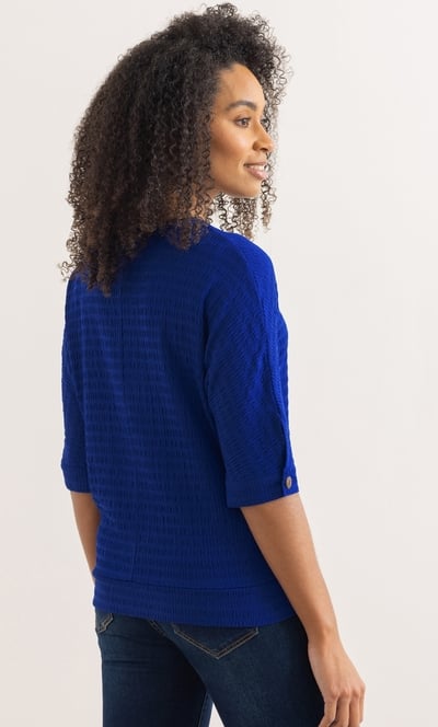Textured Button Cuff Top