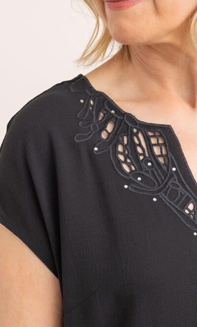 Anna Rose Embellished Short Sleeve Top