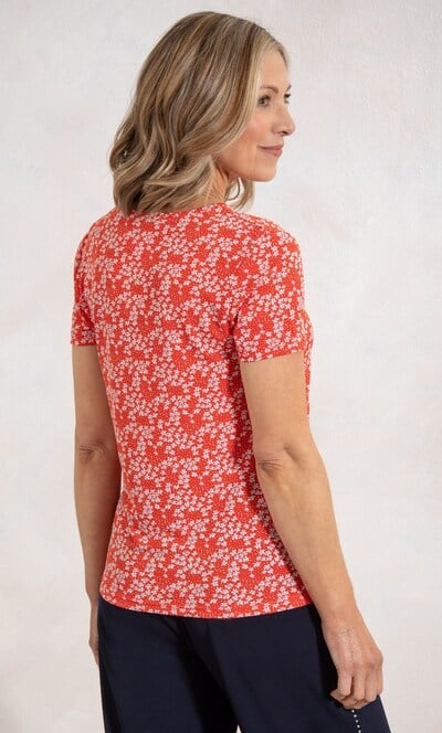 Anna Rose Dainty Floral Print Jersey Top