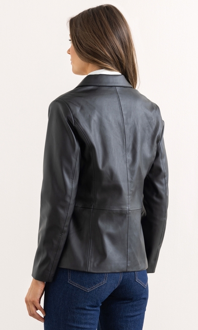 Faux Leather Blazer