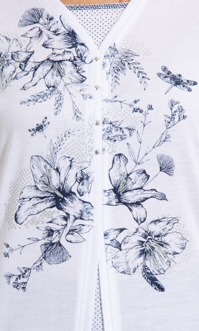 Anna Rose Garden Print Mock Layered Top