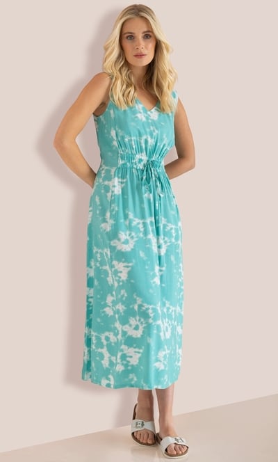 Sleeveless Tie Dye Midi Dress