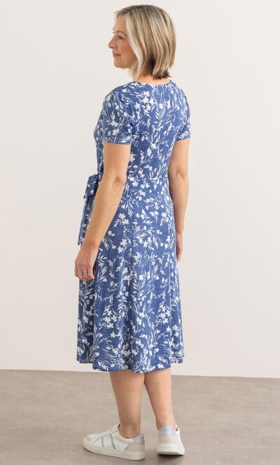 Anna Rose Floral Textured Print Jersey Dress
