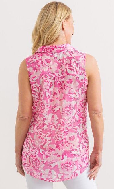Anna Rose Floral Print And Shimmer Stripe Blouse