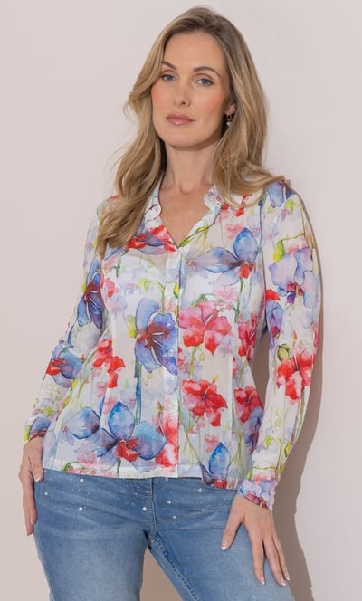 Floral Mesh Blouse