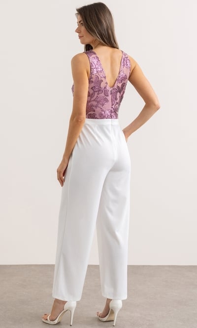 Sequin Top Wide Leg Jumpsuit