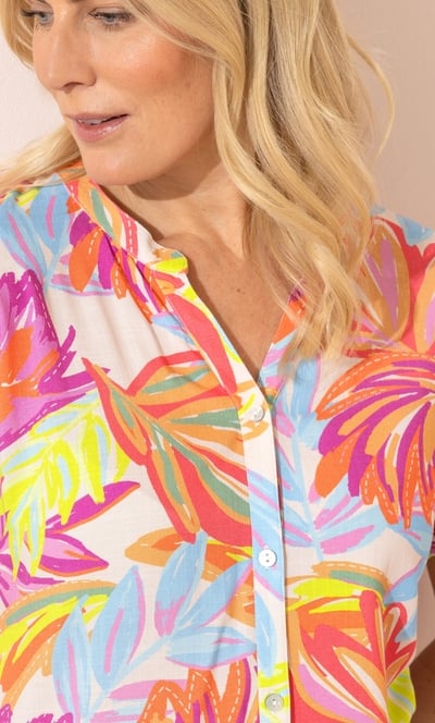 Anna Rose Leaf Print Blouse