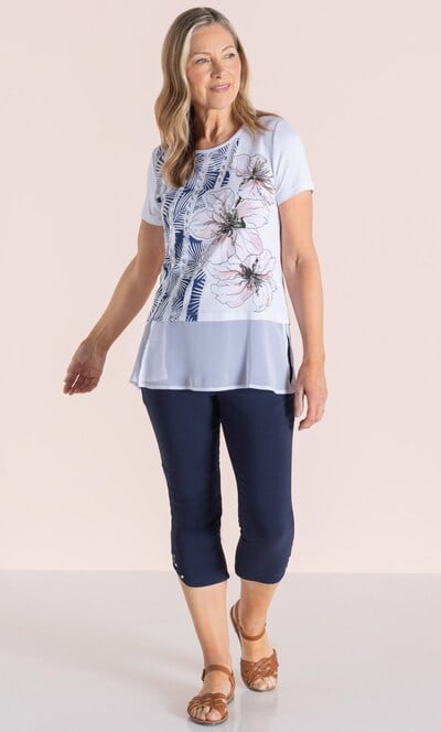 Anna Rose Embellished Print Top