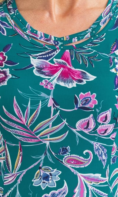 Anna Rose Textured Floral Printed Dress