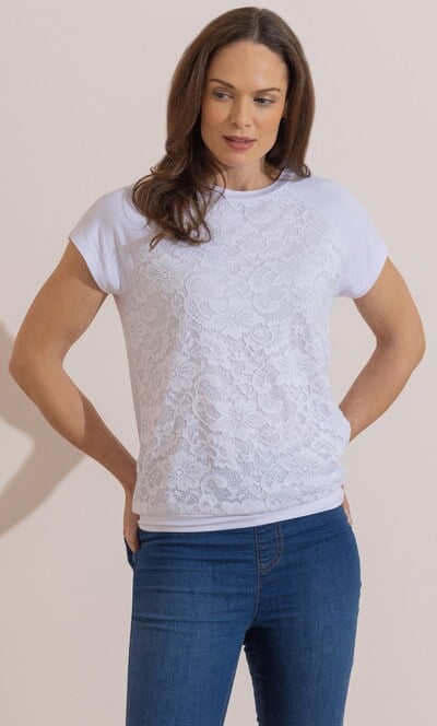 Lace And Jersey T-Shirt