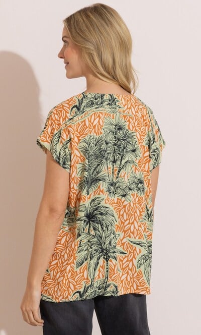 Palm Tree Printed Loose Top