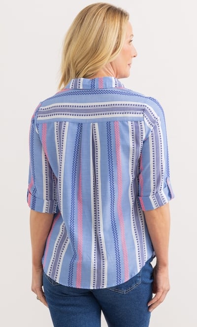 Anna Rose Cotton Blend Stripe Shirt