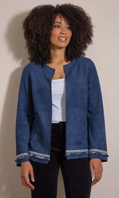 Embellished Suedette Jacket
