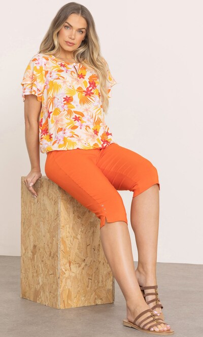 Short Sleeve Floral Print Top