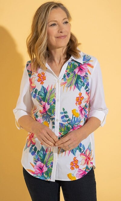 Anna Rose Bouquet Print Shirt