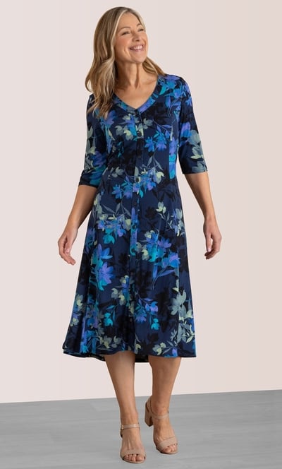 Anna Rose Floral Print Shirt Dress