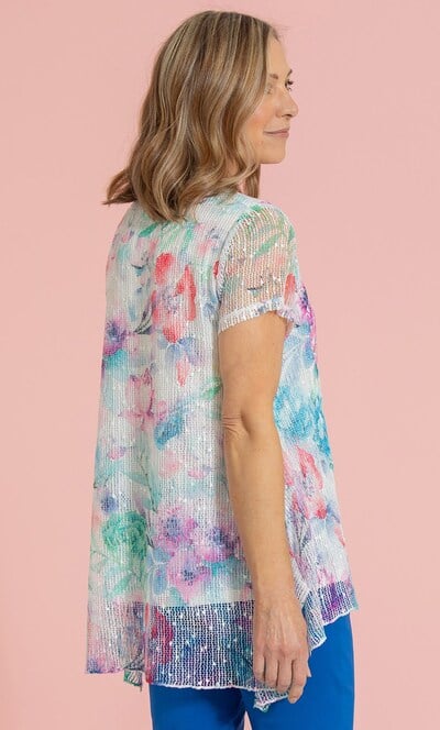 Anna Rose Printed Lace Layered Top