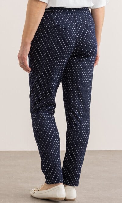 Anna Rose Slim Leg Spot Print Ponte Trousers
