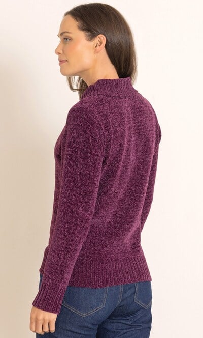 Chenille Long Sleeve Collared Jumper