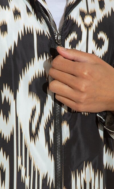 Printed Lightweight Hooded Jacket