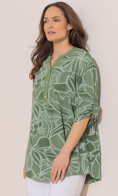 Embellished Printed Relaxed Fit Cotton Top