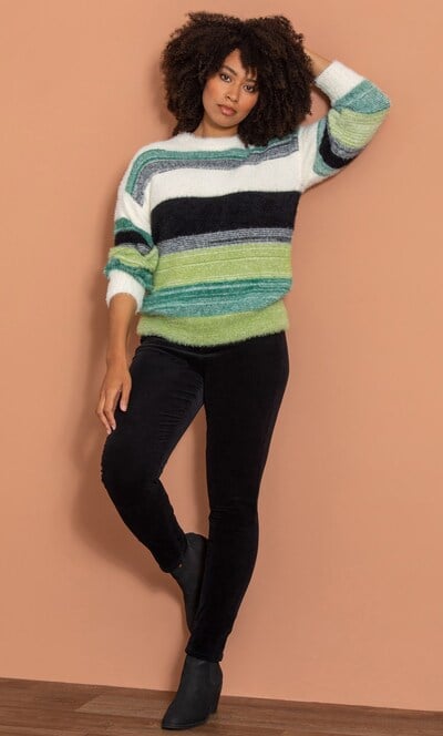 Stripe Eyelash Knit Top