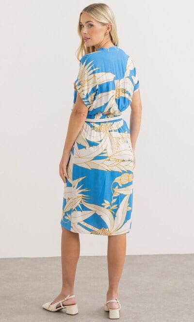 Leaf Printed Shirt Dress With Belt