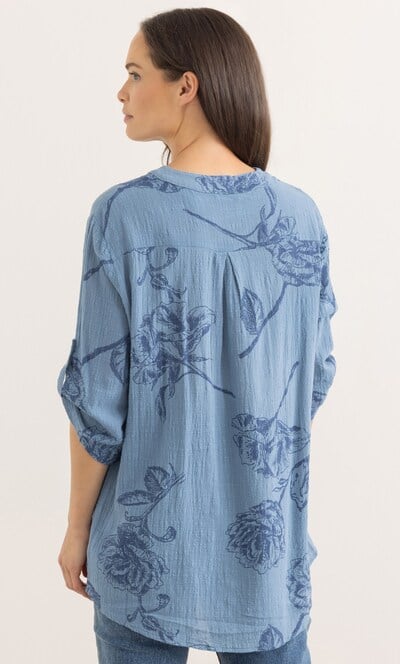 Printed Textured Cotton Top