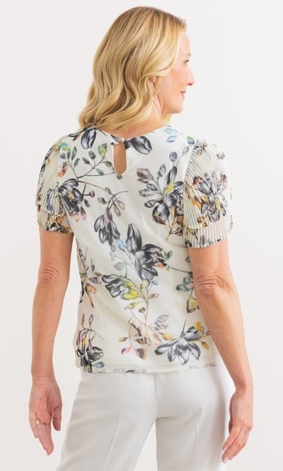 Anna Rose Bias Cut Botanical Print Top