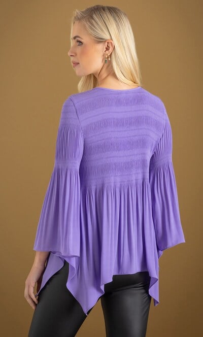 Pleated Dip Hem Top