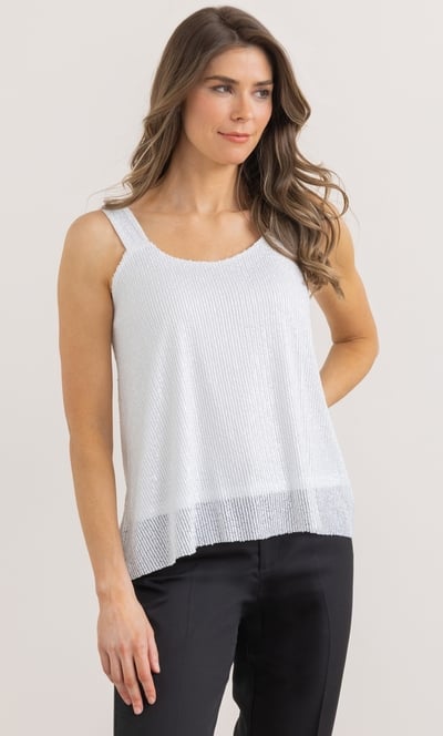 Sequinned Strappy Mesh Top