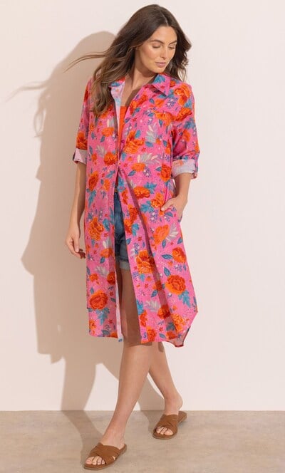Floral Printed Longline Shirt