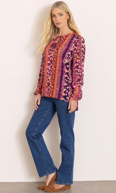 Abstract Printed Long Sleeve Top