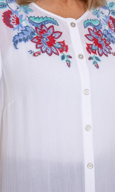 Anna Rose Embellished Embroidered Blouse
