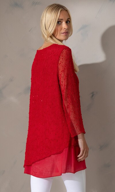 Embellished Layered Lace Tunic Top