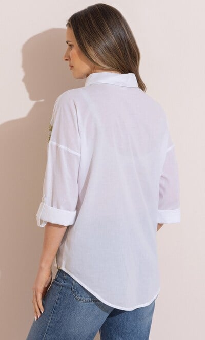 Paisley Embroidered Cotton Shirt