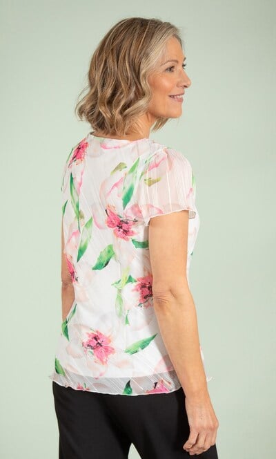 Anna Rose Floral Print Bias Cut Cowl Neck Top