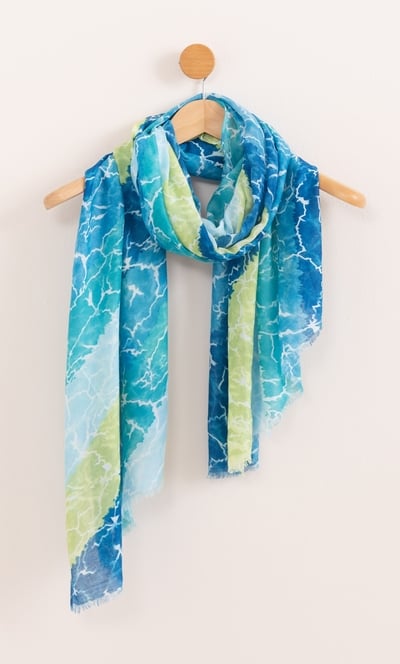 Lightweight Printed Crackle Effect Scarf