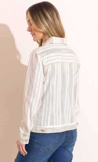 Anna Rose Embroidered Striped Jacket