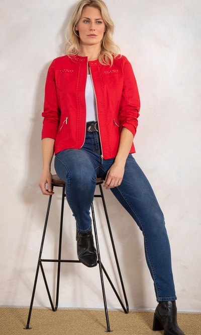 Embellished Cotton Blend Jacket