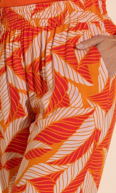 Printed Cropped Wide Leg Trousers
