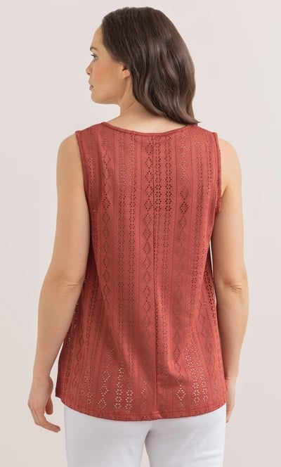 Eyelet Cut Sleeveless Top