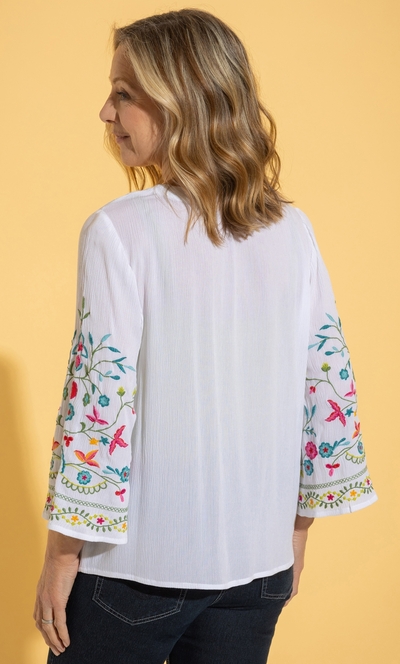Anna Rose Embroidered Sleeve Cover Up