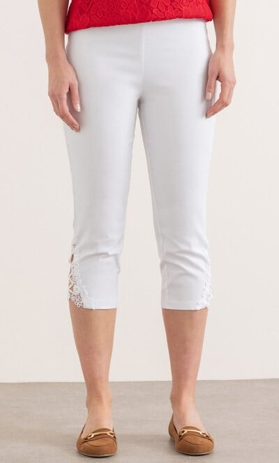 Lace Trim Pull On Pedal Pushers