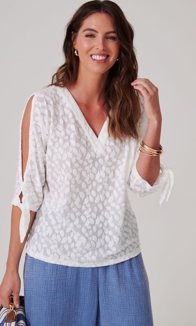 Burnout Jersey Tie Cuff Top